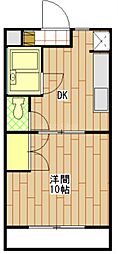 アルザス 1DKの間取図画像