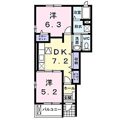 ベルウッド 2DKの間取図画像