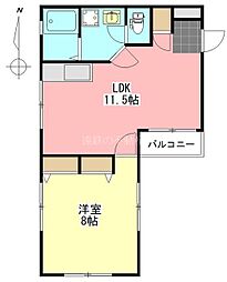 ソレイユ 1LDKの間取図画像