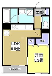 SiestaDaikumachi 1LDKの間取図画像
