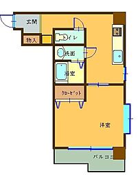 アルテッツァ紺屋町 1DKの間取図画像