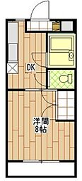 サンリバーM 1DKの間取図画像