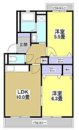 ファミール 2LDKの間取図画像