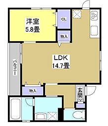 SiestaDaikumachi 1LDKの間取図画像