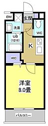 ブリアージュ豊田町駅 1Kの間取図画像