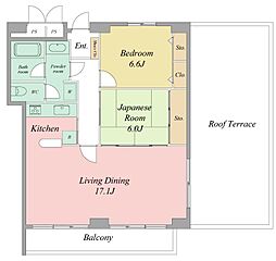 佐鳴湖パークタウンサウス 2LDKの間取図画像