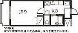マンションロジュマン3 1Kの間取図画像