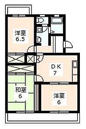 ラフォーレ佐鳴台 3DKの間取図画像