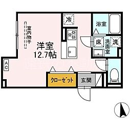 D-Hills城北II ワンルームの間取図画像