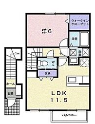 リバーサイドブリーズ 1LDKの間取図画像