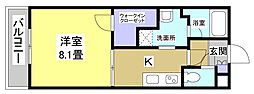 Chives 1Kの間取図画像