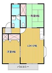 ヴィラ・サザンクロスG 2LDKの間取図画像