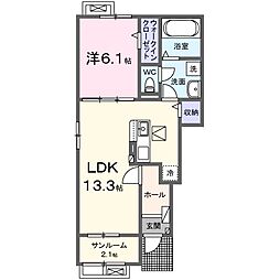 レーヴ・レイク佐鳴台I 1LDKの間取図画像