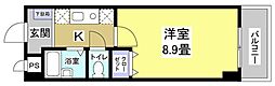 ホリホックイン八幡 1Kの間取図画像