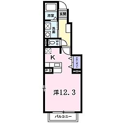 ユニバーサル朝日 1Kの間取図画像