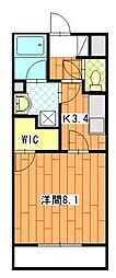 セレノ1 1Kの間取図画像