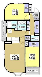 Coursciel11 2LDKの間取図画像