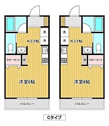 クロスハーモニー ワンルームの間取図画像