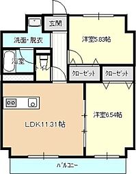 GRANP 2LDKの間取図画像