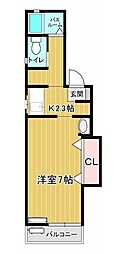 ピーノマツシマ 1Kの間取図画像