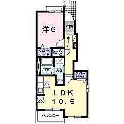 ハーモニーコート 1LDKの間取図画像
