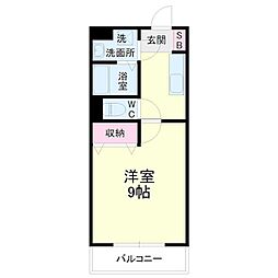 グランディア 1Kの間取図画像