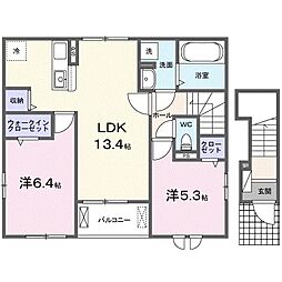 ラ・テールIV 2LDKの間取図画像