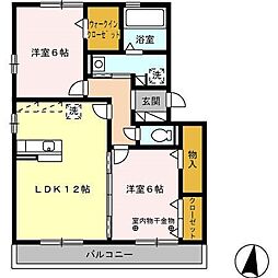 フェリーチェB 2LDKの間取図画像