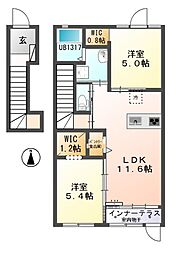 ベルメゾン宮裏 2LDKの間取図画像
