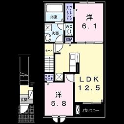リアライズI 2LDKの間取図画像