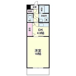 SunRise三番館 1DKの間取図画像