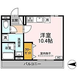TORISIA浜松 ワンルームの間取図画像