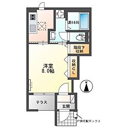 シェルル・スターテラス新都田3丁目仮 1Kの間取図画像