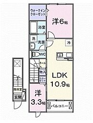 デライト 天龍 2LDKの間取図画像