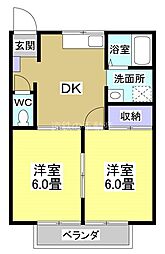 エターナルハイツ 2DKの間取図画像