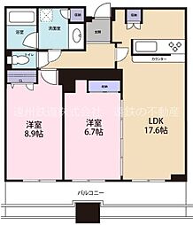 D'グラフォート浜松D'sTower 2LDKの間取図画像