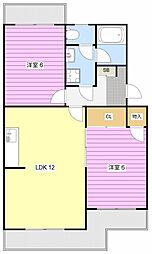 サンブライトン 2LDKの間取図画像