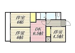 リアライズ浜松 3DKの間取図画像