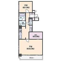 セレッソコート南船場 2Kの間取り