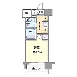 エスリード新大阪SOUTH 1Kの間取図画像
