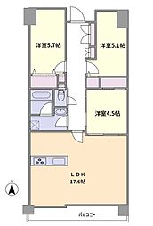ロイヤルメドゥ東心斎橋 3LDKの間取図画像