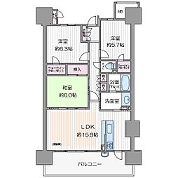 ロイヤルアーク花水都OSAKA 3LDKの間取図画像