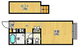 レオパレス290 1Kの間取図画像
