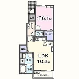 ポンテリブロK 1LDKの間取図画像