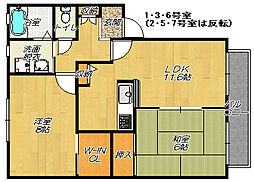 ピエ・デル・モンテ 2LDKの間取図画像