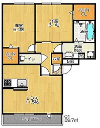 間取図画像 2LDK