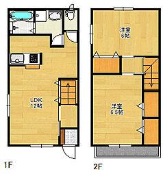 JR片町線(学研都市線) 住道駅 徒歩14分の賃貸アパート 1階2LDKの間取り