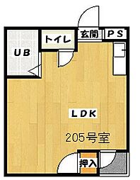 WESTヒルズ岸和田 ワンルームの間取図画像