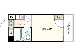 BAUHAUS広島駅前 7階ワンルームの間取り
