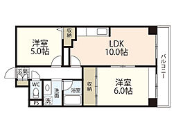 センチュリー世良 2階2LDKの間取り